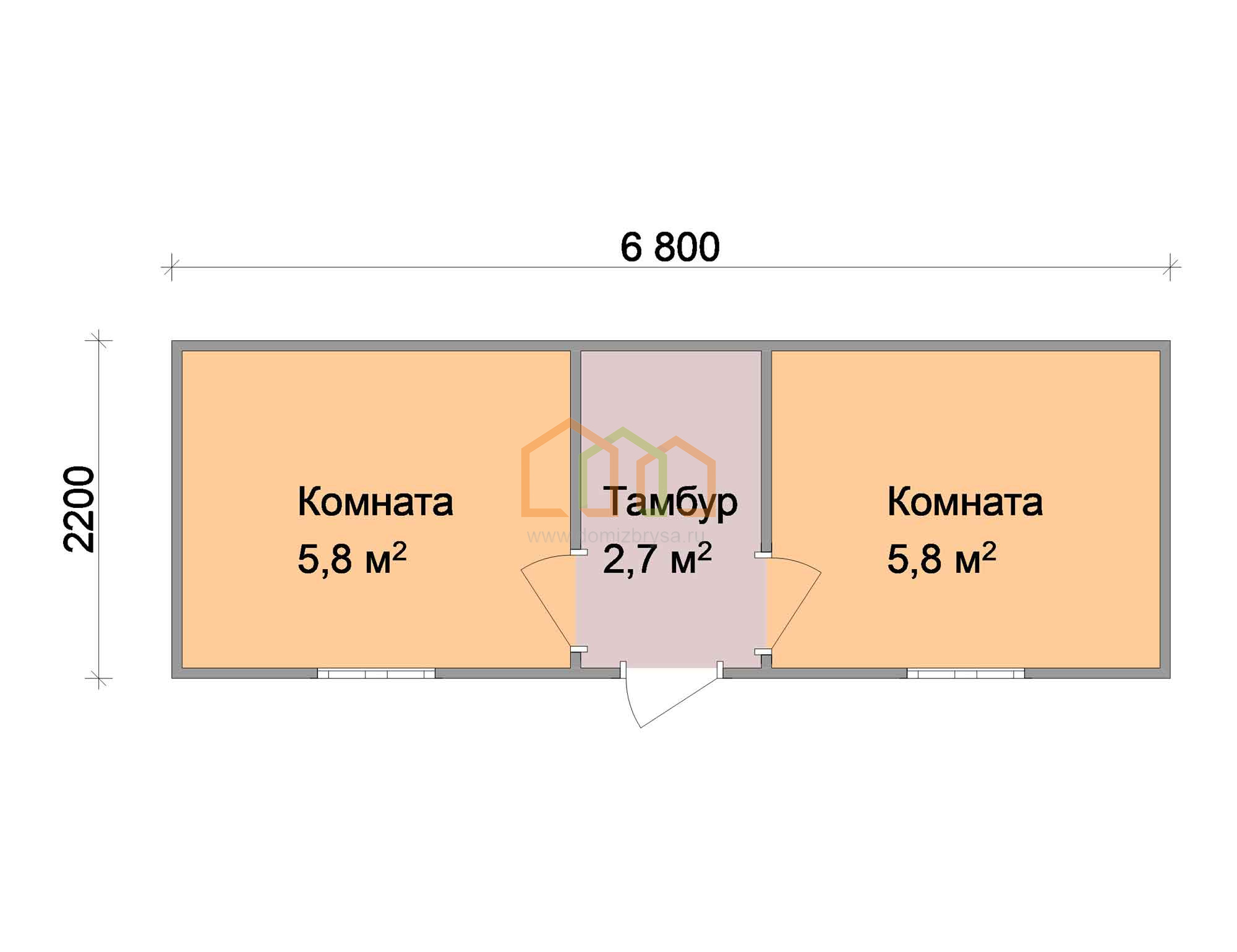 Дачная бытовка Тюльпан - 3 (С) 6.8x2.2 Площадь: 14.96 м² со сборкой на  участке под ключ в Конаково и области